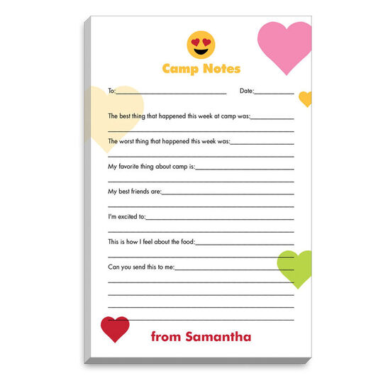 Heart Eyes Emoji Dots Fill In Camp Notepads